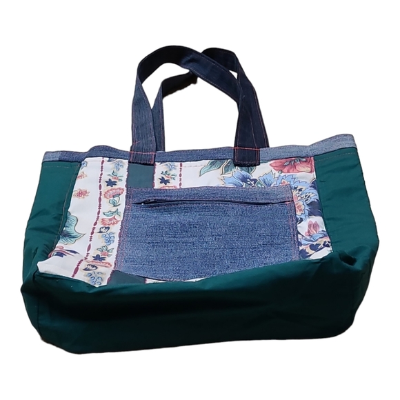 Upcycled Denim Patchwork Tote Bag - Picture 8 of 11